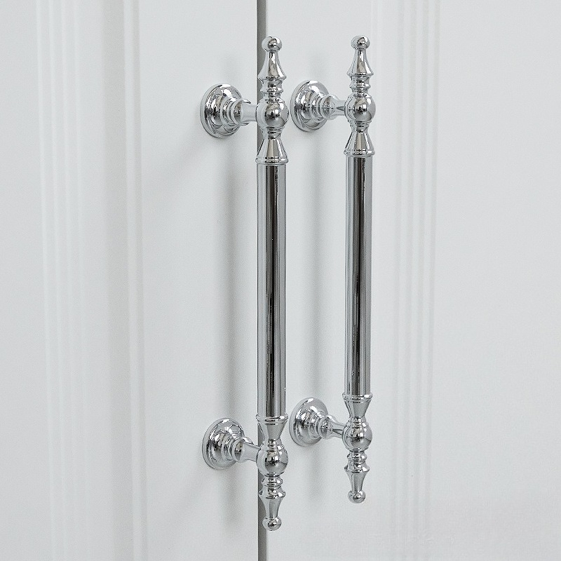 Furniture Hardware High End - Poignée d'armoire française en argent brillant,