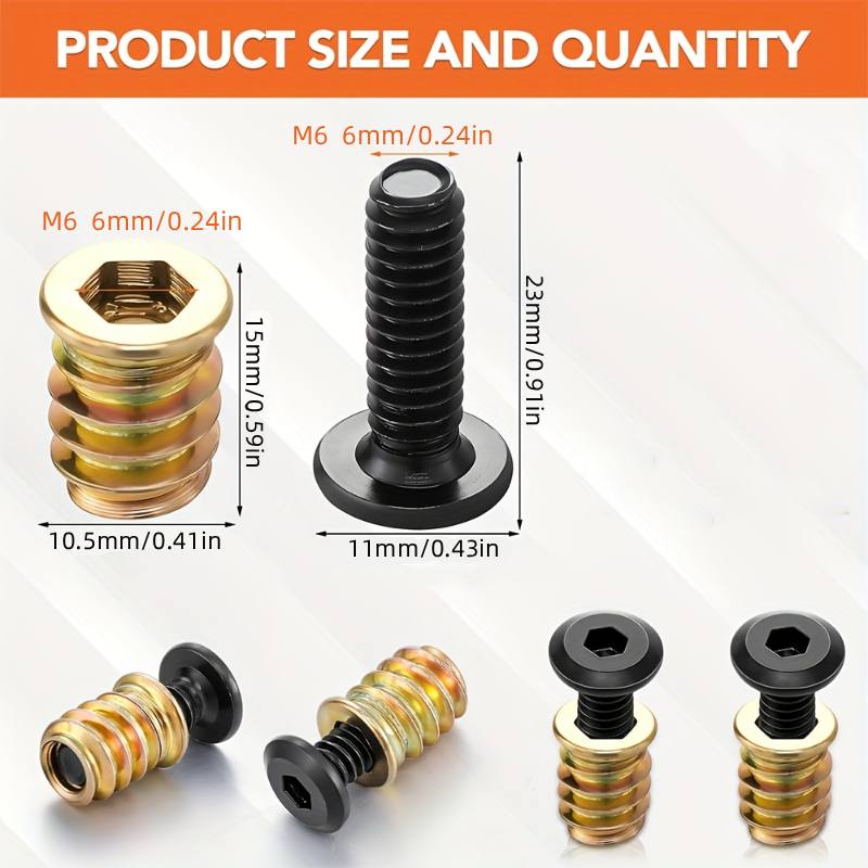 Furniture Hardware Bolts - Kit d'outils combinés d'inserts filetés pour